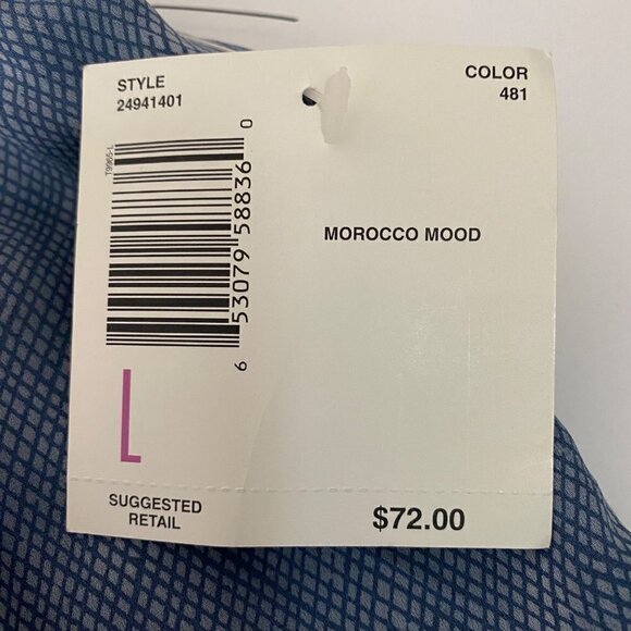 Liz Claiborne Liz Sport Elastic Waist Pull On Wide Leg Blue and White Pants Size - Picture 4 of 11